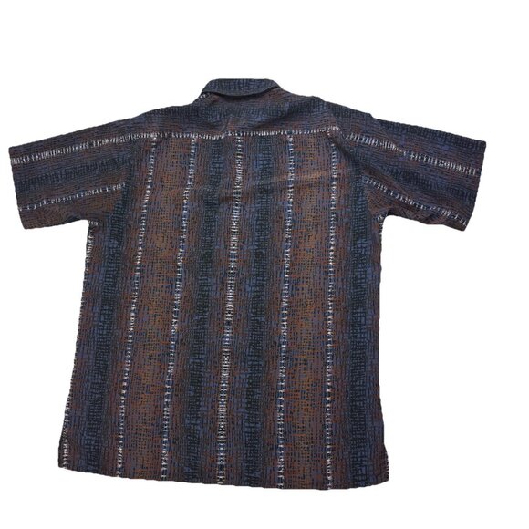 Bassiri Limited Collection Mens L Multicolor Striped Short Sleeve Shirt - Picture 2 of 8